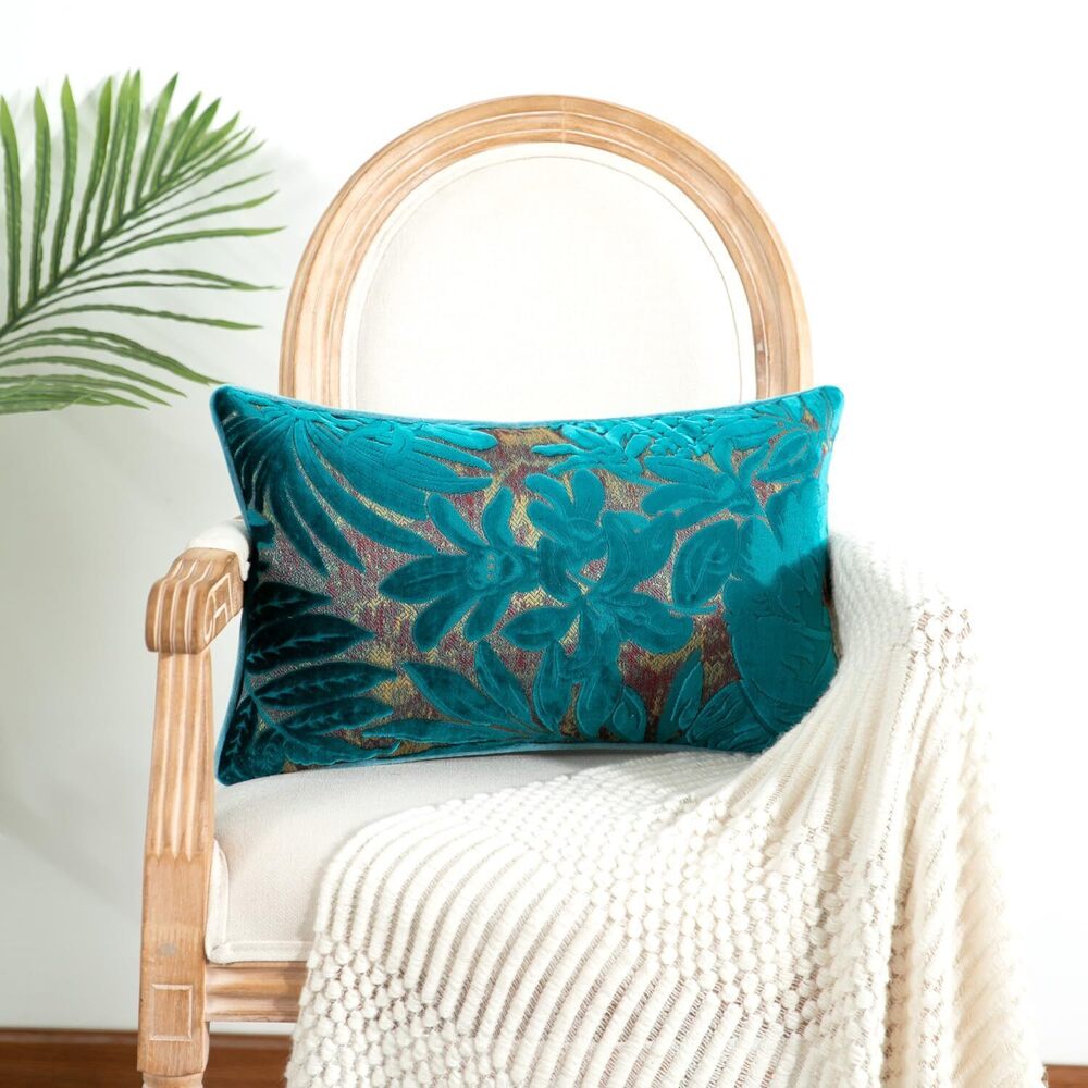 4971 Soft Thick Velvet Throw Pillow Cover, 12x20 Rectangular Pillowcase